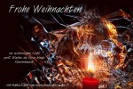 Haiku-Weihnachtsgruß - Klaviermusik - mit Kerze und Silber