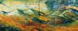 Herbstgewitter Gebirgslandschaft Strukturspachtel Acrylmalerei
