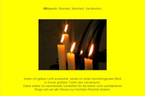 Friedensmeditation Farbmeditation Farbtherapie Gelb Kerzenmeditation Kerze Montag Frieden Kerzenlicht Gebet Fürbitte für den Frieden Harmonie auf Erden Heilung