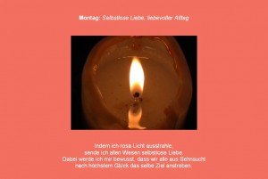 Friedensmeditation Farbmeditation Farbtherapie rot Kerzenmeditation Kerze Montag Frieden Kerzenlicht Gebet Fürbitte für den Frieden Harmonie auf Erden Heilung