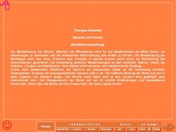 Therapie-Gedanke aus dem meditaterra-Meditations- und Lernspiel - in der Farbmeditation Orange