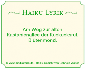 Haiku mit Kuckucksruf, Mond und Kastanienbaum