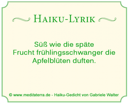 Haiku von Gabriele Walter, Apfelblütenduft, Frühling