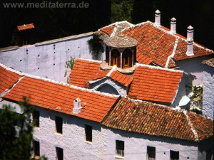 Blick zum Kloster Metamorphosis auf der Insel Skopelos