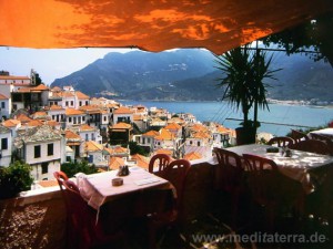 Blick von einem Restaurant in Skopelos - nördliche Sporaden