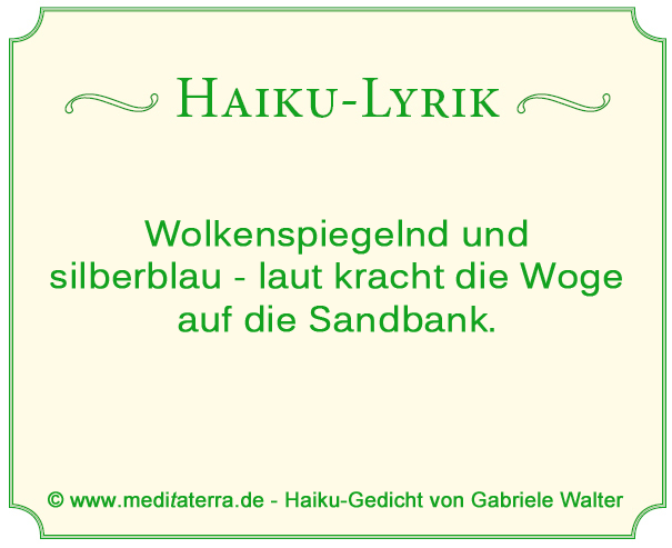 Haiku Gedicht Silberblau Die Woge Reisen Mit Mu e Entspannt Leben