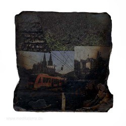 André Maître 3, Switzerland, The beautiful Tram in Cologne 3, Mixed Media, 12 x 11,5 cm, 2015