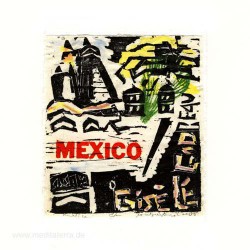 Jocelyne Benoit 2, Canada, Mexico, Color Woodcut + Typo, 9,5 x 10,5 cm, 2008