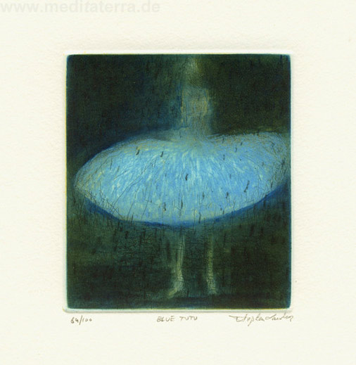 Stephen Lawlor 1, Ireland, Blue Tutu, 2011, Etching, 10 x 8 cm