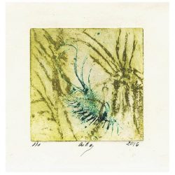 Aida Stolar 2 Israel, Green Contemplation Sugar, 2016, Lift Etching, 9 x 9 cm