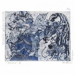 Monique Ariello 1, France, Resence I, 2016, Etching with Vernis Mou, Eau, Forte et Aquatinte, 13 x 10 cm