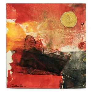 Catharina Johansson Berg 2, Sweden, The Letter in Red, 2016, Mixed Media, 13 x 13 cm