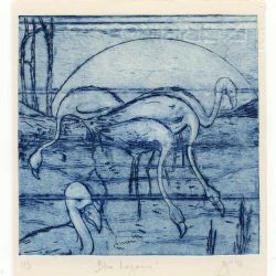 Cheryl McCoy 2, Australia, Blue Lagoon, 2016, Drypoint, 18 x 13, 5 cm