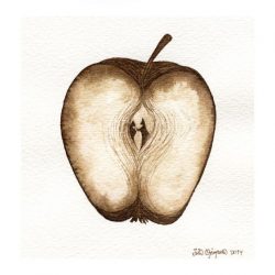 Iida Ojanpera 2, Finland, Apple II, 2014, Ink and Gold Metal Leaf on Paper, 18 x 14,5 cm