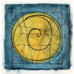 Margit Mendiant 1 Sweden, Full Moon, 2016, Mixed Media, 13 x 13,75