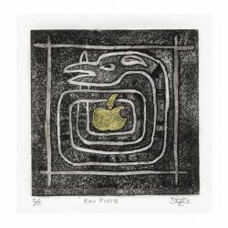 Monique Dezes 1, France, Secret, 2016, Etching, 10 x 10 cm