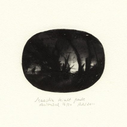 Reti Saks 1, Estonia, Landscape of the Other Side, 2011, Dry point, 7,8 x 10 cm