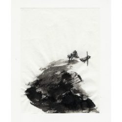 Yuan Wang, 2, China, Unmanned Boat, 2016, Ink Painting, 13 x 9,8 cm