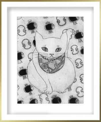 Chiemi Itoi, 22, Japan, Maneki-neko (uchidenokozuchi), 2010, Etching, Mezzotint, 15 × 11,5 cm