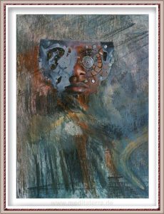Ruth Helena Fischer 20, Italy, STRANGE, mixed technics on canvas, 21 x 29,7 cm , 2017