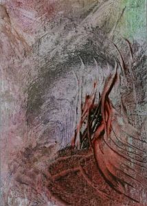 Ruth Helena Fischer 10, Italy, FIRE, mixed technics on canvas, 21 x 29,7 cm , 2017