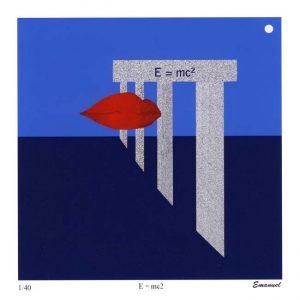 Carl Emanuel Mark 1, Sweden, E=mc2, 2017, Mix. Teck. Digital Print, 14 x 14 cm