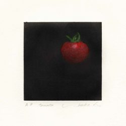 Chikako Kamaga 1, Japan, Tomato, 2017, Color Mezzotint, 10 x 10 cm