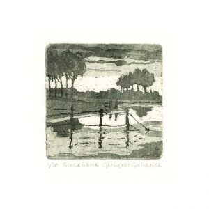 Gerhardt Gallagher 1, Ireland, Morning Larch, 2016, Aquatint Etching, 9 x 9 cm