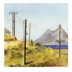 Maria Argyrakopoulou 3, Greece, Landscape, 2006, Aquarell, 14 x 14 cm