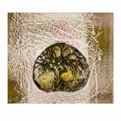 Masha Orlovich 2, Israel, Olive Tree (Autumn), 2017, Etching, Collagraph, 12 x 14 cm