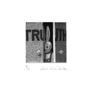 Robin MacFarlan 1, UK, Truth, 2016, Etching, 7 x 7 cm