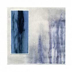 Sirpa Häkli 1, Finland, Blue Forest I, 2018, Monotype, Acrylic Colour, Collage, 13 x 13 cm
