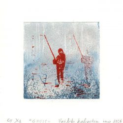 Vasiliki Kolipetsa 1, Greece, Ghost, 2017, Woodcut, Copper, Engraving, 10 x 10 cm