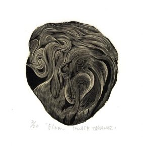 Takanori Iwase 12, Japan, Flow, 2016, Wood Engraving, 11 x 9 cm