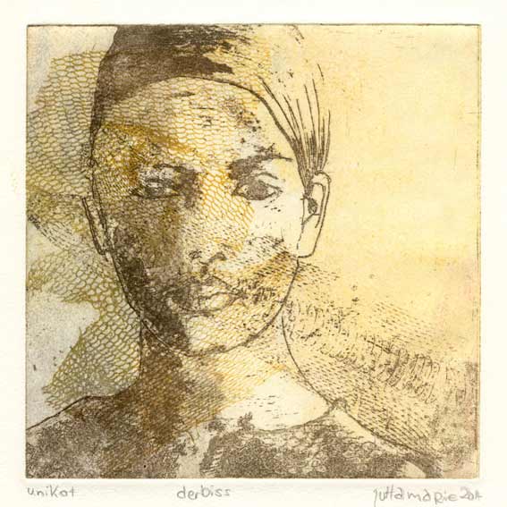 Juttamarie Fricke 9, Germany, Der Biss, 2014, Etching, 15 x 15 cm