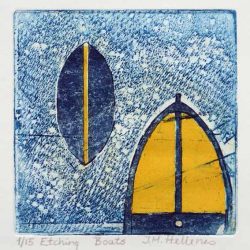 Ida-Marie Hellenes 2, Norway, Boats, 2018, Etching, 10 x 10 cm, 40