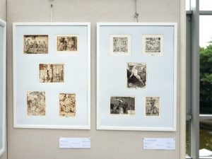 Zehn kleinformatige Bilder in der Alexander Gurevitch, Israel: Ausstellung „16 mal Kunst“ in Weißenthurm am Rhein