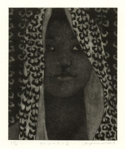 Ayano Toyoizumi 4, Japan, Towel 2, 2018, Mezzotint, 14 x 12 cm, 80