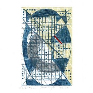 Josée Wuyts + Frans de Groot 4, Netherlands, Blue Icon, 2010, Dry Point, Etching, 15 x 10 cm