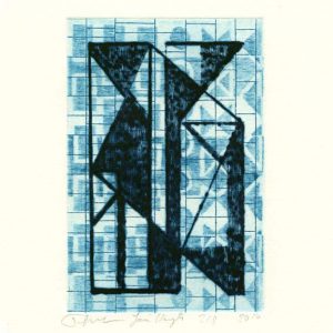 Josée Wuyts + Frans de Groot 4, Netherlands, Blue Icon, 2010, Dry Point, Etching, 15 x 10 cm