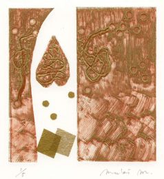 Maki Mimura 5, Japan, Ties 8, 2018, Collagraph, 13.5 x 13 cm, 80