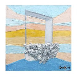Maria Rita Onofri 7,Italy, Window The Sky, 2018, Acrylic, Spatula with Worked Metal,15 x 15 cm