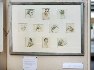 Maud de Jeu, Frankreich: Zehn kleinformatige Bilder in der Ausstellung „16 mal Kunst“ in Weißenthurm am Rhein