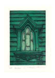 Chikako Kamaga 1, Japan, Window, 2014, Etching, Aquatint, 10ｘ15 cm