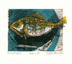 Gordana Petrović, Serbia, Gold Fish, 2012, Mixed Media, Dry Point, Linocut, 12 x 15,5 cm