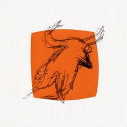 Leyla Yildiz 2, USA, Orange Bull, Vellum Litho (Pronto Plate), 20 x 20 cm