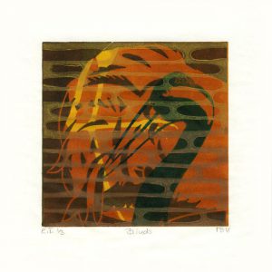 Merete Bartholdy 1, Denmark, Blinds, 2018, Linocut, 11 x 11 cm