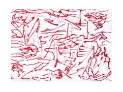 Nicolas Berteau 1, France, Untitled, 2008, Red Ballpoint Pen on Paper, 20 x 28,2 cm
