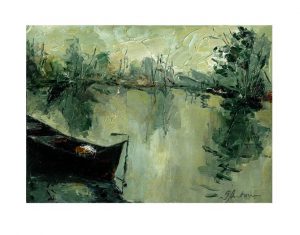 Silvia Anton 1, Romania, Reflections, 2019, Oil and Cardboard, 17 x 24 cm