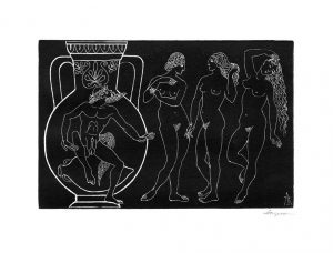 Valentina Anopova 3, Russia, Three Graces, 2002, Engraving on Copper, 10 x 15 cm